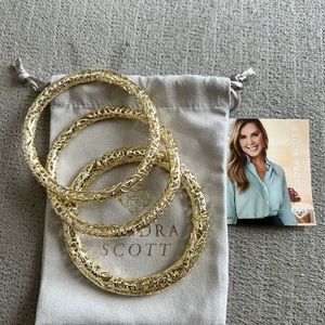 Kendra Scott Gold Bangles - set of 3